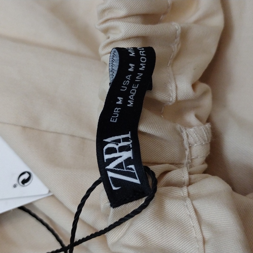 Zara Dress Size M Maxi Halter Dress Cotton- Cream Tan NWT - Picture 13 of 13